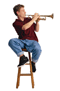 Child learning horn